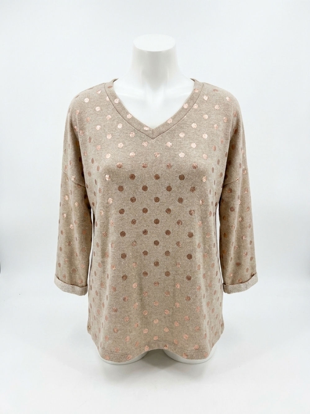 NEW HONEYME dot tunic top in rose gold